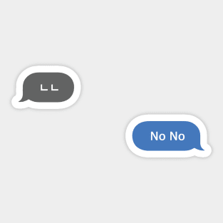 Korean Slang Chat Word ㄴㄴ Meanings - No No Sticker